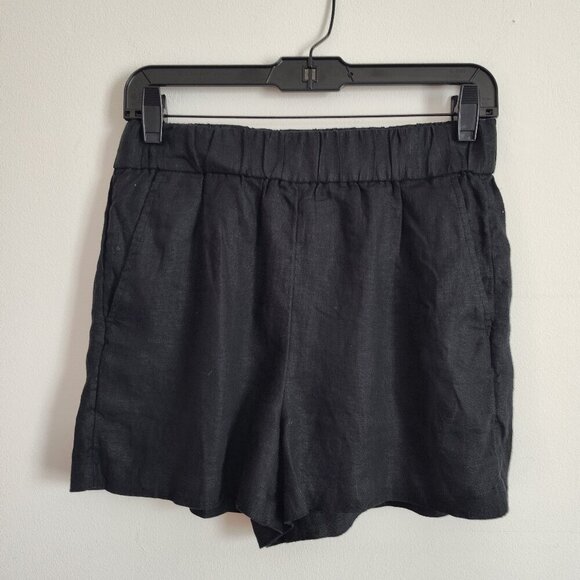 Ladies SZ 14 J Crew Factory Black Linen Blend Short - Picture 1 of 3